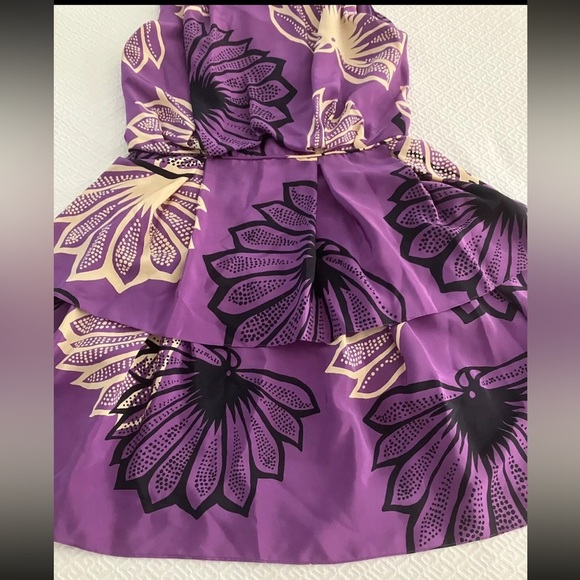Anthropologie Hand Printed Sariah Limited Edition Very Rare Purple Floral Print - Picture 15 of 16